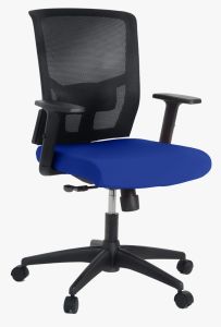 Cadeira Corporativa Giratória Escritório - Preta/Azul