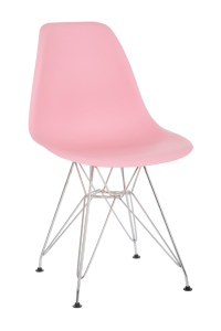 Cadeira Fixa Eiffel Cromada - Rosa